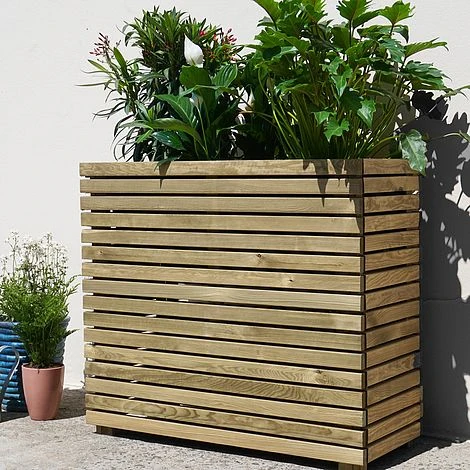 Cerland Horizon Outdoor Rectangular Wooden Planter Tall 90cm - Image 2