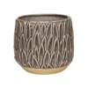 Arles Leaf Embossed Mocha Planter H24Cm D28Cm