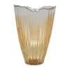 Amber Rippled Glass Vase H30Cm W20.5Cm