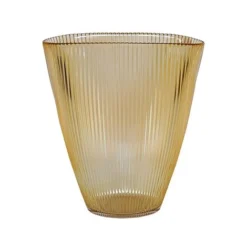 Amber Ribbed Vase H24.5Cm W21.5Cm
