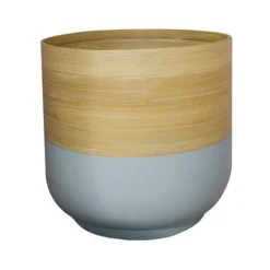 Bamboo Grey Planter D23Cm