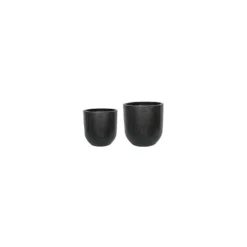 Catania Anthracite Terrazzo Set Of 2 Round Planters