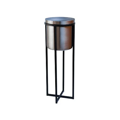 Calla Planter Stand Black/Pewter H78CM D29CM