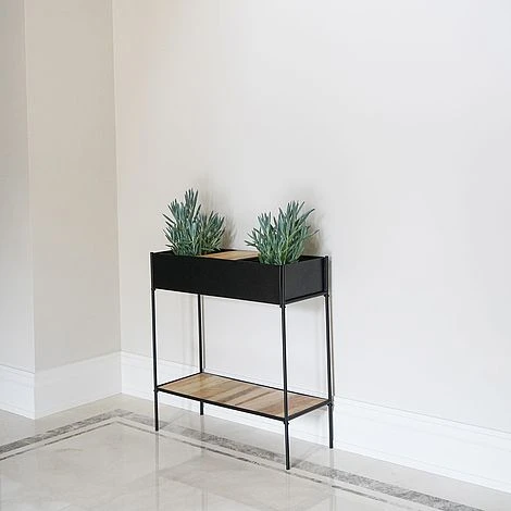 Indoor Kensington Metal Planter Stand In Black H76Cm W70Cm - Image 3