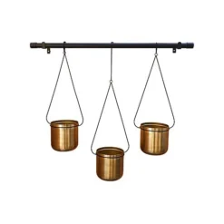 Linear Hanging Planters 81CM Black And Gold