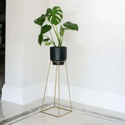 Minimo Plant Stand In Gold H40Cm D21Cm
