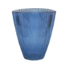 Navy Ribbed Vase H24.5Cm W21.5Cm