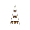 Outdoor Vertical Gold Metal Wall Plant Stand With Planters H128Cm W51Cm Planter Size Ext Diam 9Cm