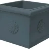 Idra Plastic Festooned Square Planter 40cm - Anthracite