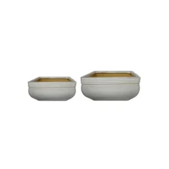 Square Bonsai Planter Cream Set Of 2