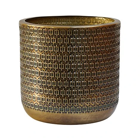Solis Embossed Planter Gold H18CM D18CM