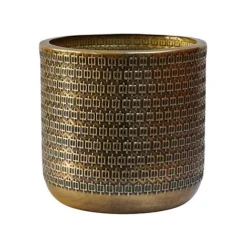 Solis Embossed Planter Gold H25CM D25CM