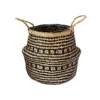Seagrass Tribal Black Lined Basket Small H25Cm D30Cm