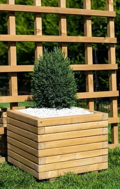 Large 60cm Square Wooden Planter